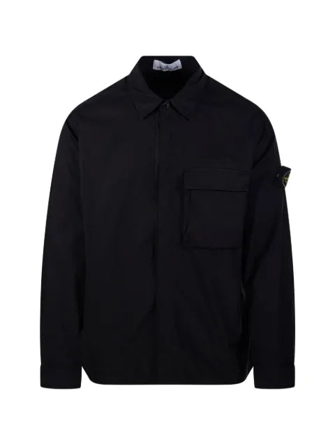 Stone Island 1200032 stretch cotton Tela 'Paracadute' comfort-fit overshirt with snap fastening