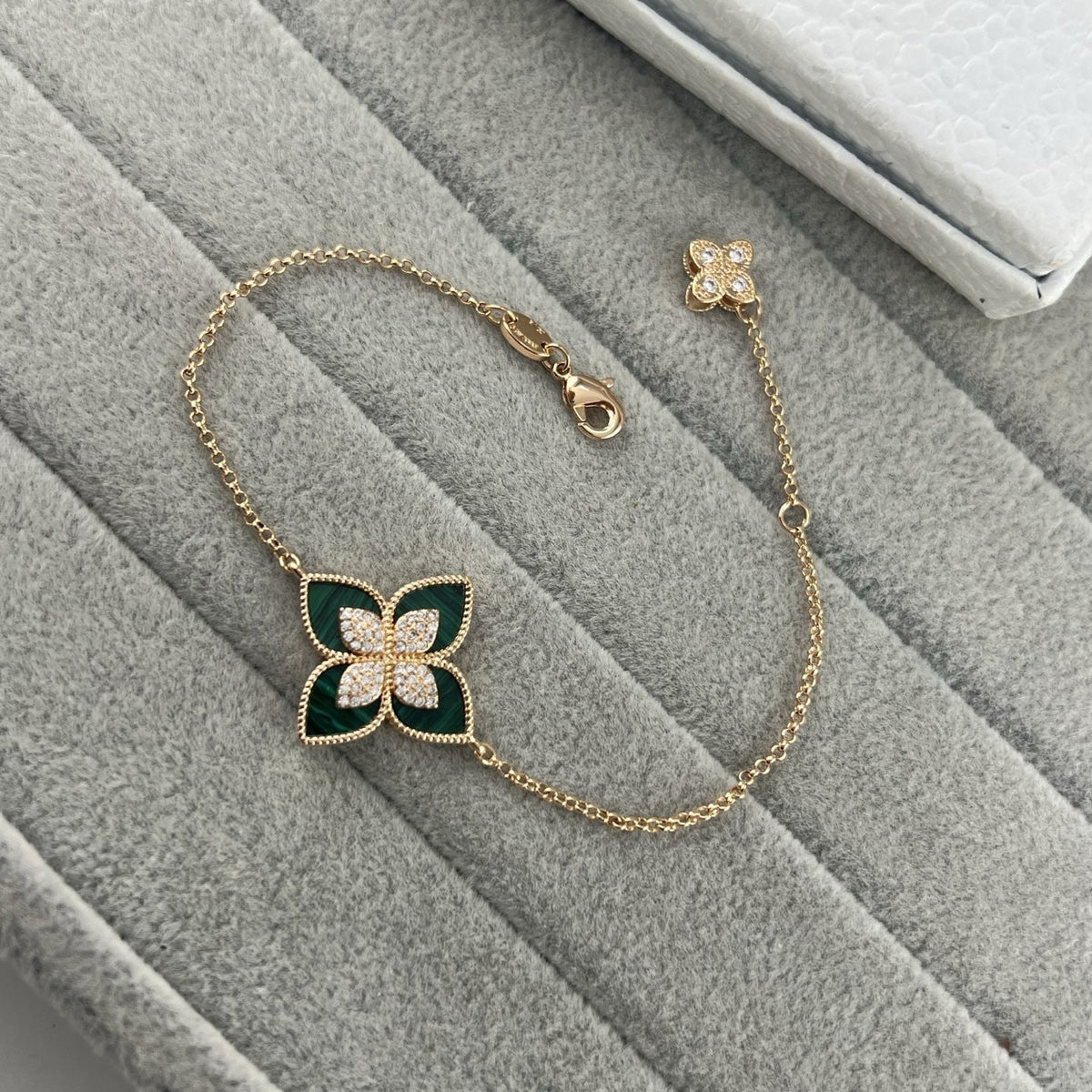 Roberto Coin Style Four-Leaf Clover Cubic Zirconia Bracelet