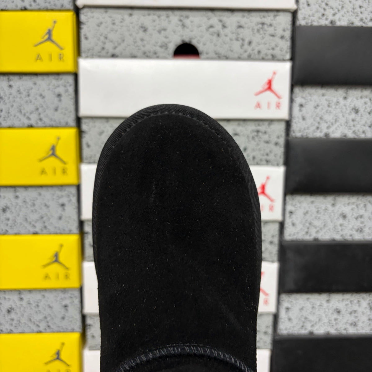 UGG Kallen Lace Platform Ankle Boot – Suede Boot with Shearling Lining, Tonal Cross-Strap Closure & All-Black Chunky Platform Sole in Black