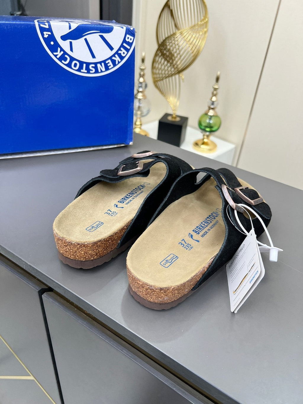 Birkenstock Black Two-Strap Slide Sandals