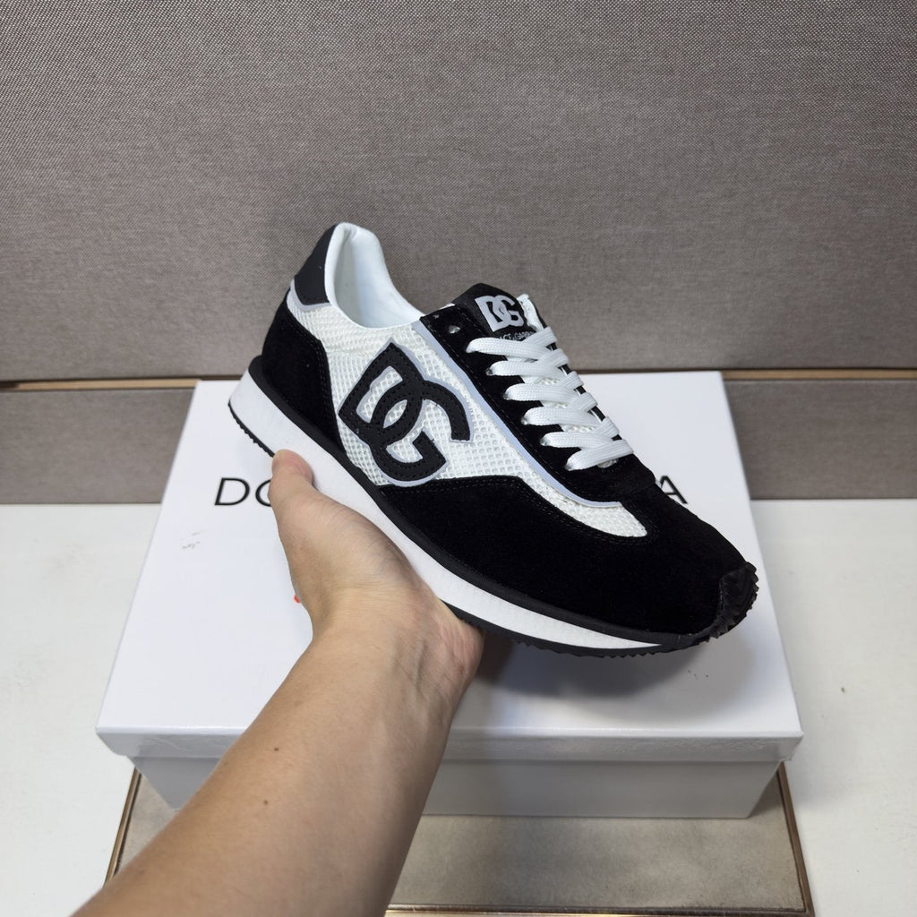 Dolce & Gabbana Black and White Panel Sneakers