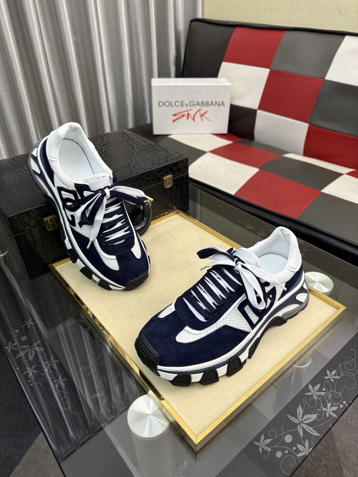 Dolce & Gabbana Navy and White Sneakers